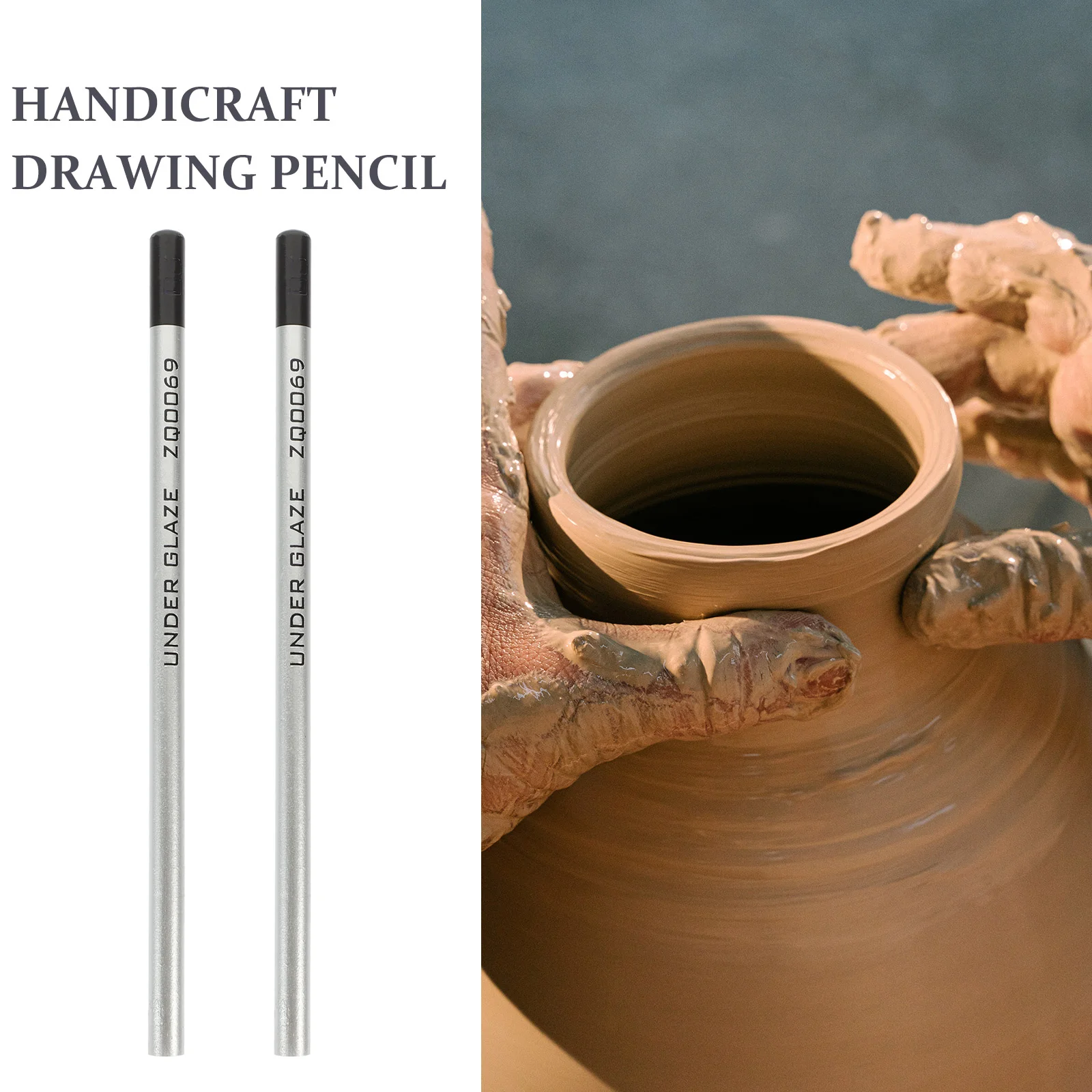 2 Pcs Underglaze Pencil Handicraft Decorative DIY Convenient for Pottery Ceramic Drawing Hand-painted