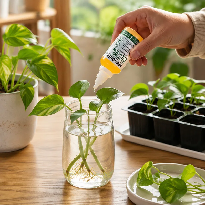 MIRAVEXL Wurzelwachstumslösung 35ml IBA Hormon-Tropfen für Stecklinge - Wirkt in Wasser, Erde, LECA für Monstera, Pothos, Philodendron – Detail 2