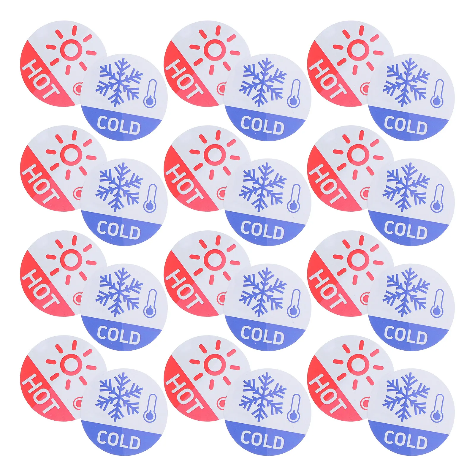 30Pair Hot Cold Faucet Labels Waterproof Self Adhesive Water Temperature Indicator Stickers for Bathroom Sink Hotel