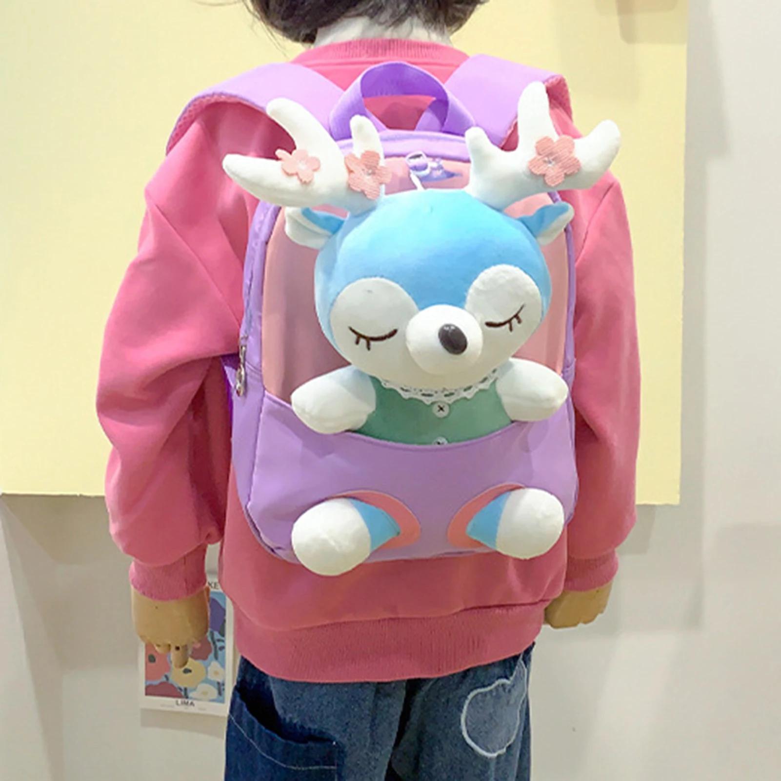 

1 шт., милый детский маленький рюкзак с рисунком лося, легкий модный милый рюкзак для детского сада для маленьких девочек, сумка-рюкзак