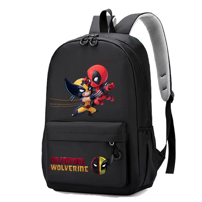 Deadpool & Wolverine Backpacks Anime Marvels Super Heroes High-capacity Knapsacks Kids Shoulders Bags School Bags Supplies Gift