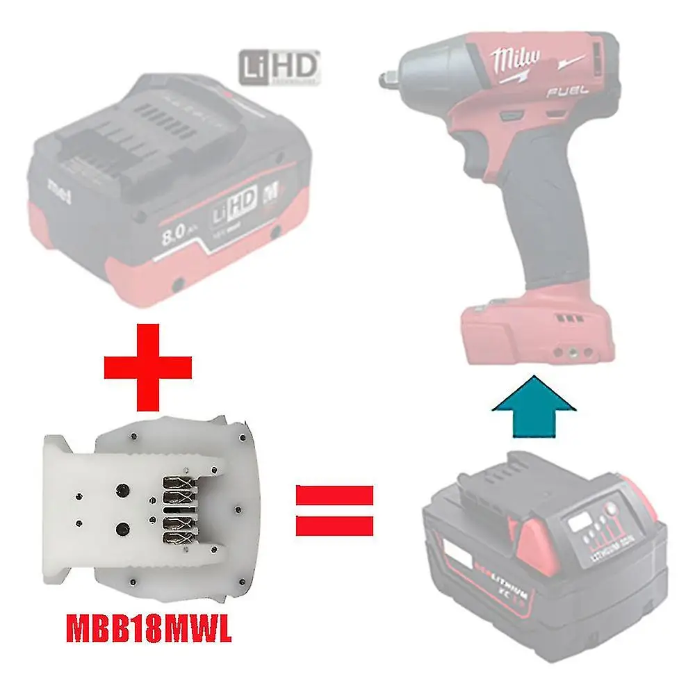 

MBB18MWL adapter for Metabo 18V Lithium Battery Converter to Milwaukee M18 18V Lithium-ion Batteries Power Tools