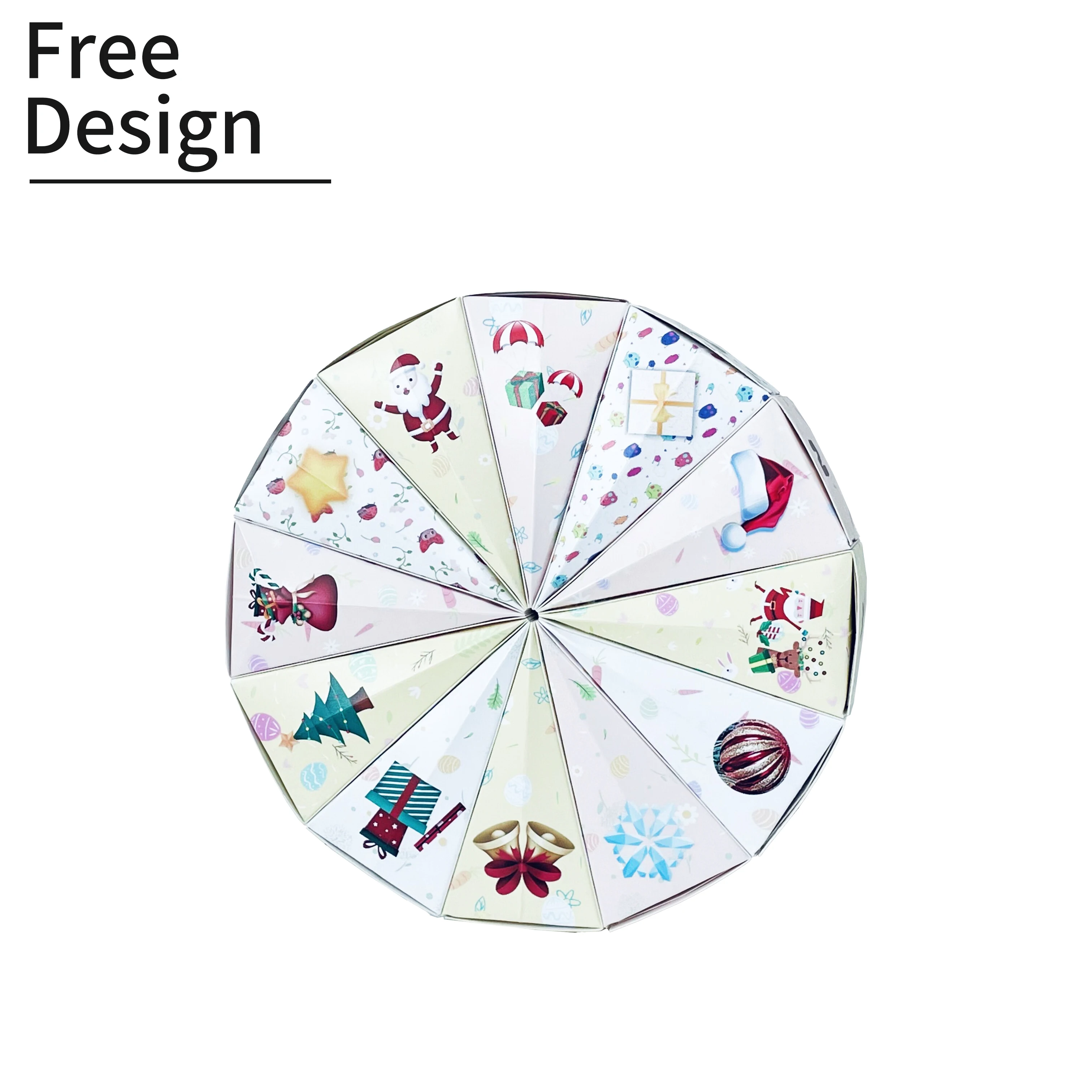 Customization.Round Shape Advent Calendar Candy Nuts Kernels Chocolate Gift Packaging Box Empty Candy Boxes