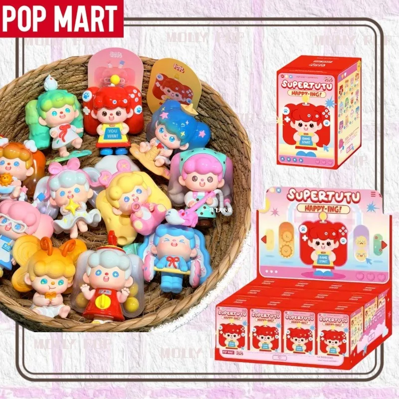 

Фигурки Pop Mart Supertutu Happying! Серия Blind Box: Настольные украшения, коллекционные модели Kawaii, таинственная коробка, модные подарки для детей