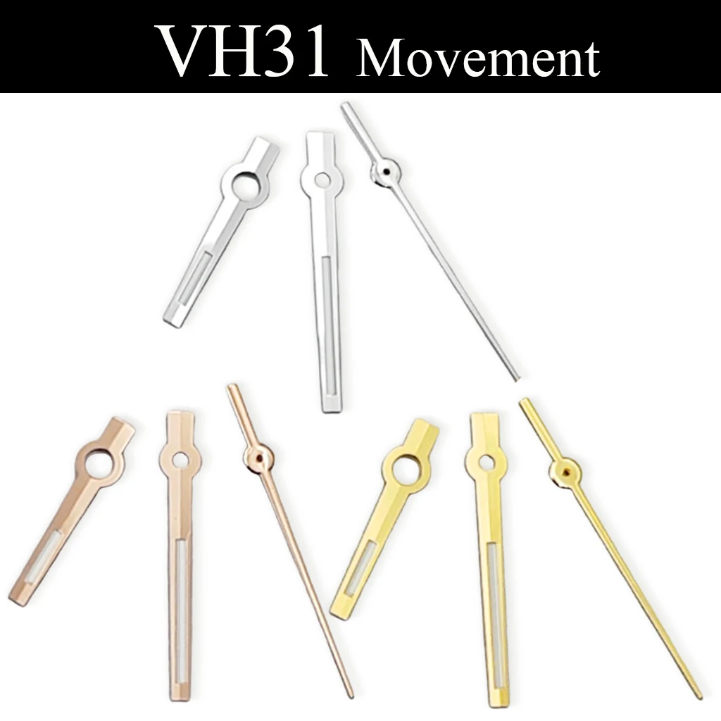 VH31 Watch Hands Green Luminous Silver/Gold Fit VH31 Watches Automatic Movement Accessory