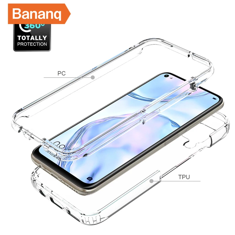 Bananq Highly Clear Gradient Color Case For Honor X8 X9 4G 5G Shockproof Transparent Phone Cover For Huawei Y9A Y9S Nova 9 SE