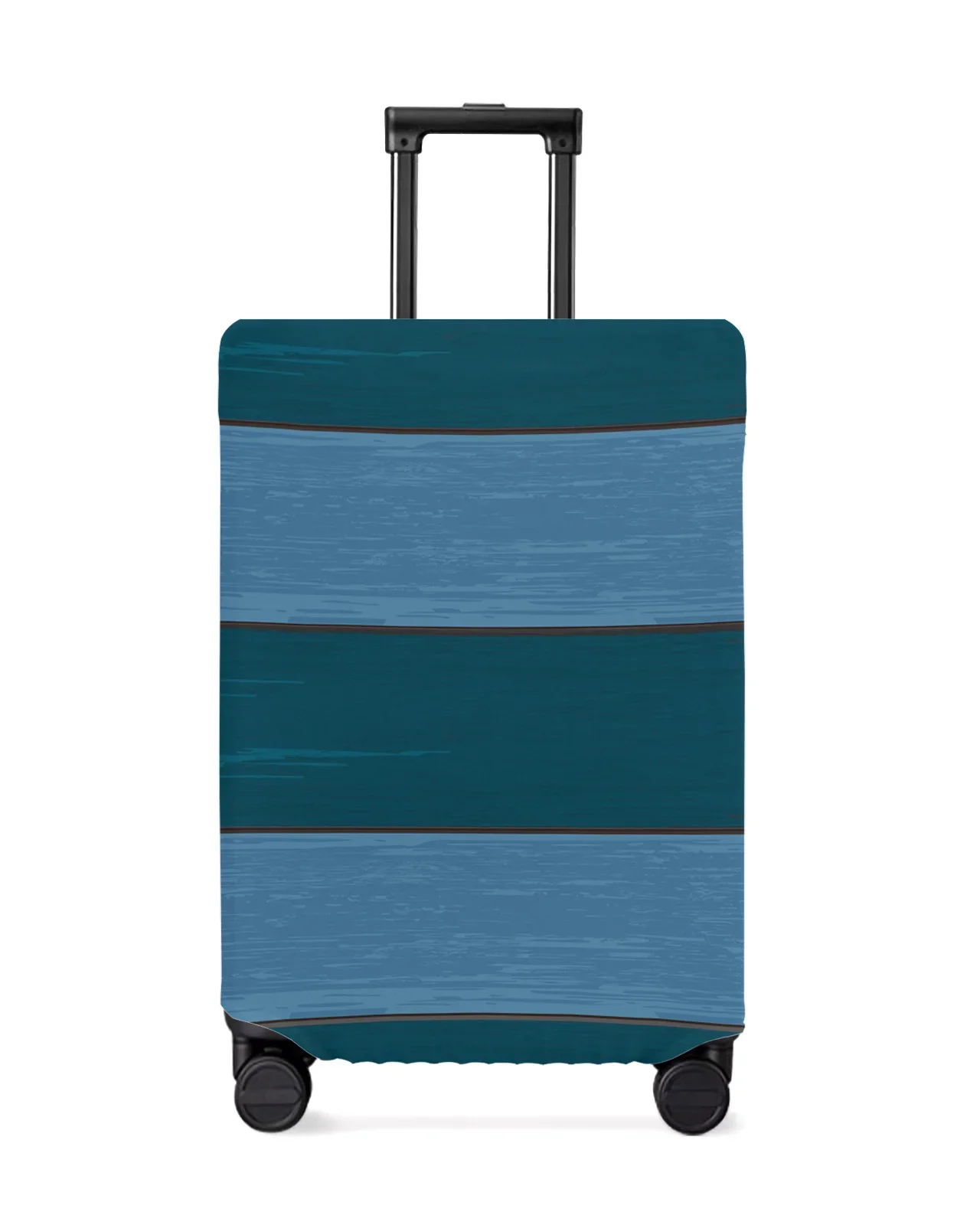 Blue Retro Wood Grain Rustic Travel Luggage Protective Cover for Travel Accessories Suitcase Elastic Dust Case Protect Sleeve