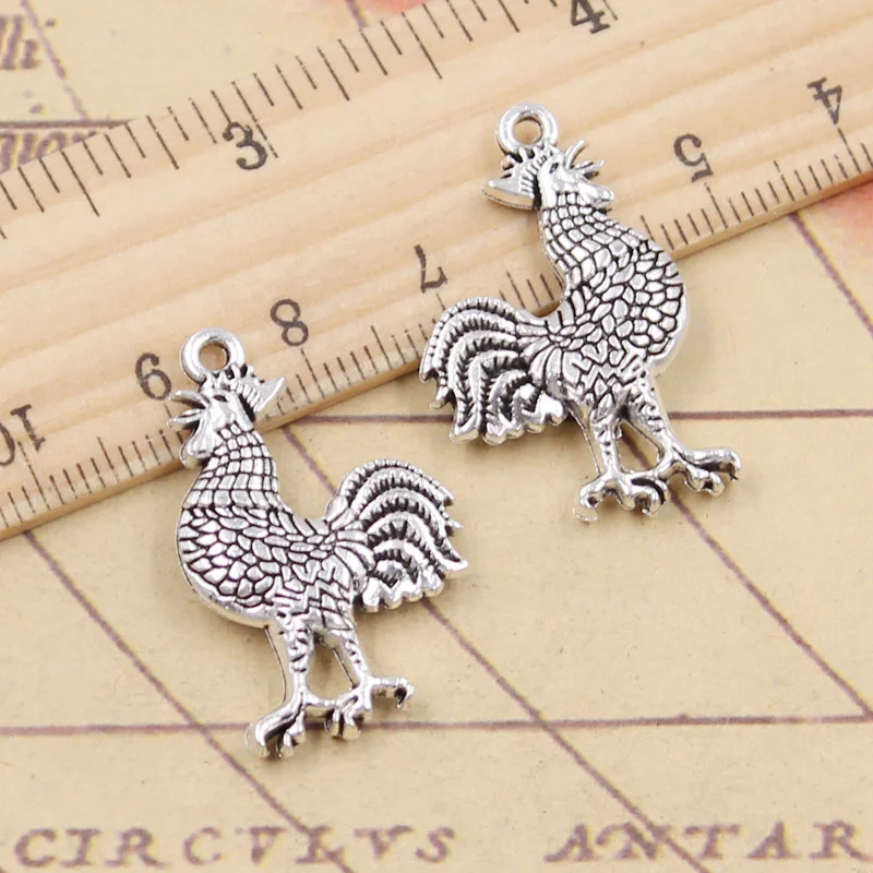 5pcs Charms Cock Rooster 30x19x5mm Tibetan Silver Color Pendants Antique Jewelry Making DIY Handmade Craft