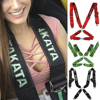 New racing harness seat belt 3inch 4point fixing mounting quick release nylon car safety JDM takata seat belt strap modify