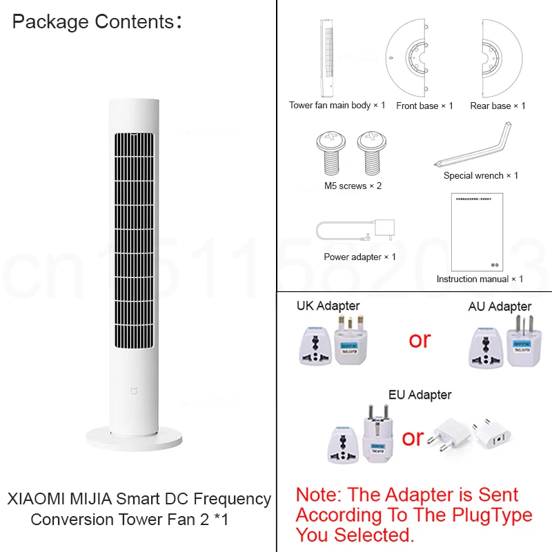 XIAOMI MIJIA Smart DC مروحة برج تحويل التردد 2,150 °   إمداد هواء بزاوية واسعة جدًا، مراوح صيفية منزلية، تدعم تطبيق MI HOME