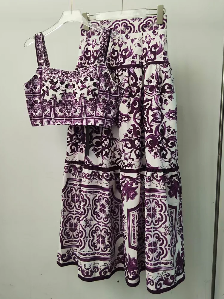 

Модный женский костюм в стиле ретро, новый летний сексуальный воротник с одним словом, короткий топ на подтяжках + юбка с высокой талией, элегантный костюм-двойка