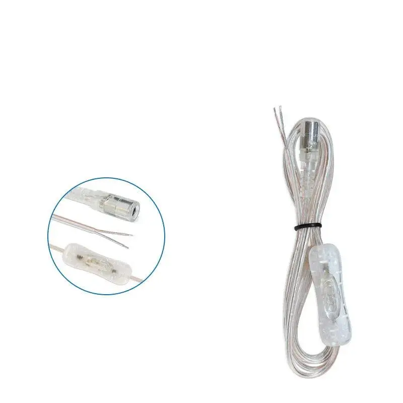 ~1Pcs 2M Line Cable Male To Female Power Cord For 304 LED Lamp Strip Light Switch On Off Button 5.5x2.1mm Connector