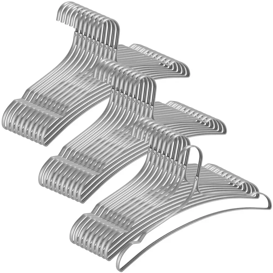 

Aluminum Hangers, 16.5 Sleek and Durable Metal Shirt Hangers, Lightweight and Sturdy Metal Hanger for Suit Jackets and Dresses 3