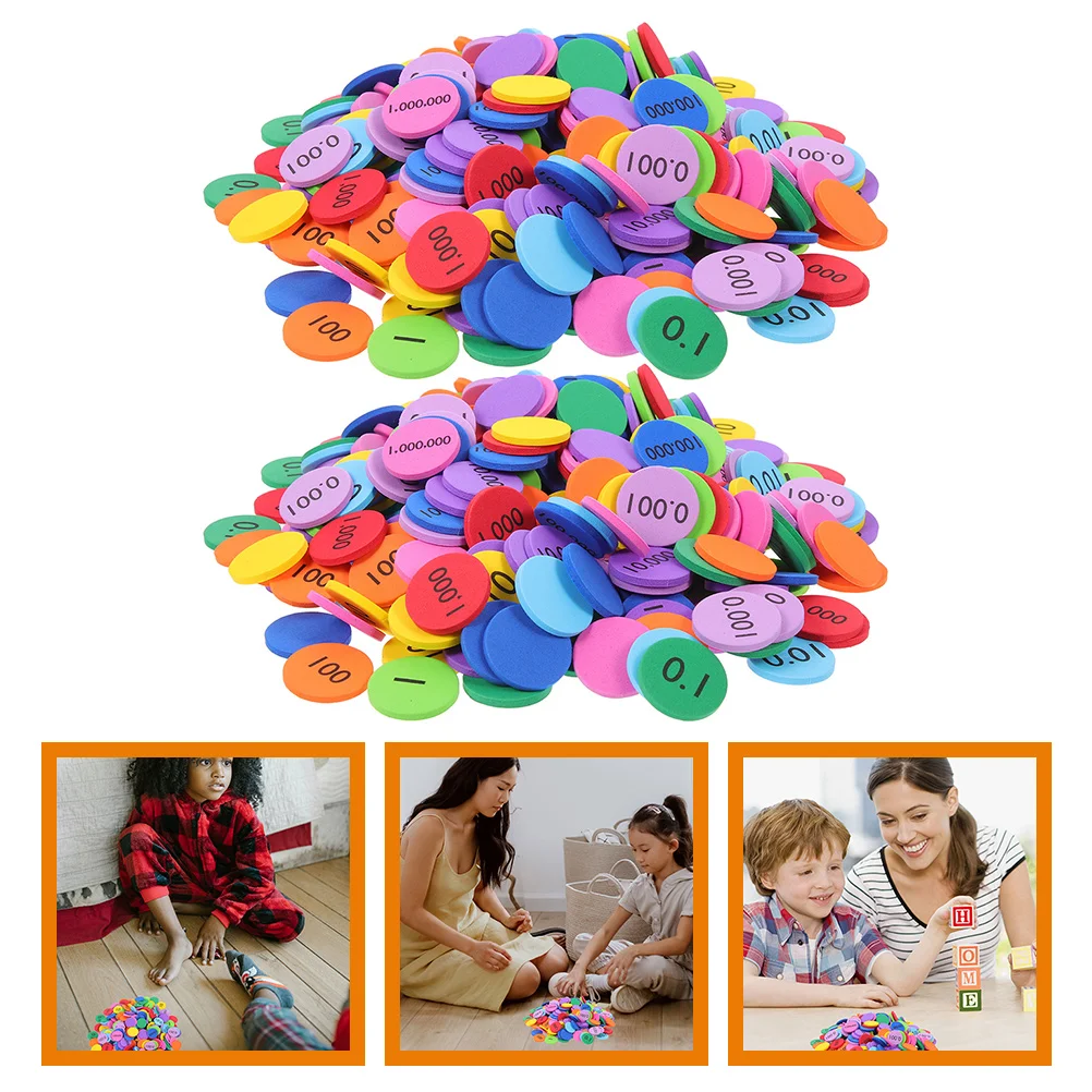 Digital Wafer Place Value Disks Number Round Numbers Math Learning Educational Toys Manipulatives Kids Portable