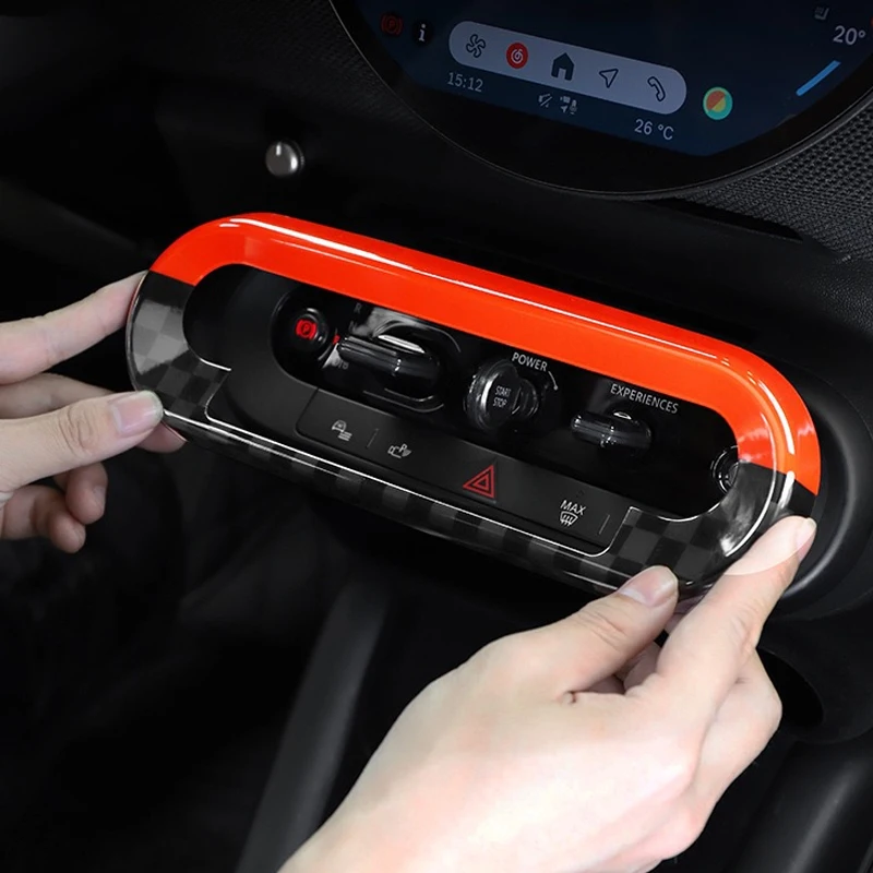 Car Central Control Button Frame Sticker For Mini Countryman J01 J05 U25 F65 F66 F67 Cooper S E SE EV 2024-2025 Auto Accessories