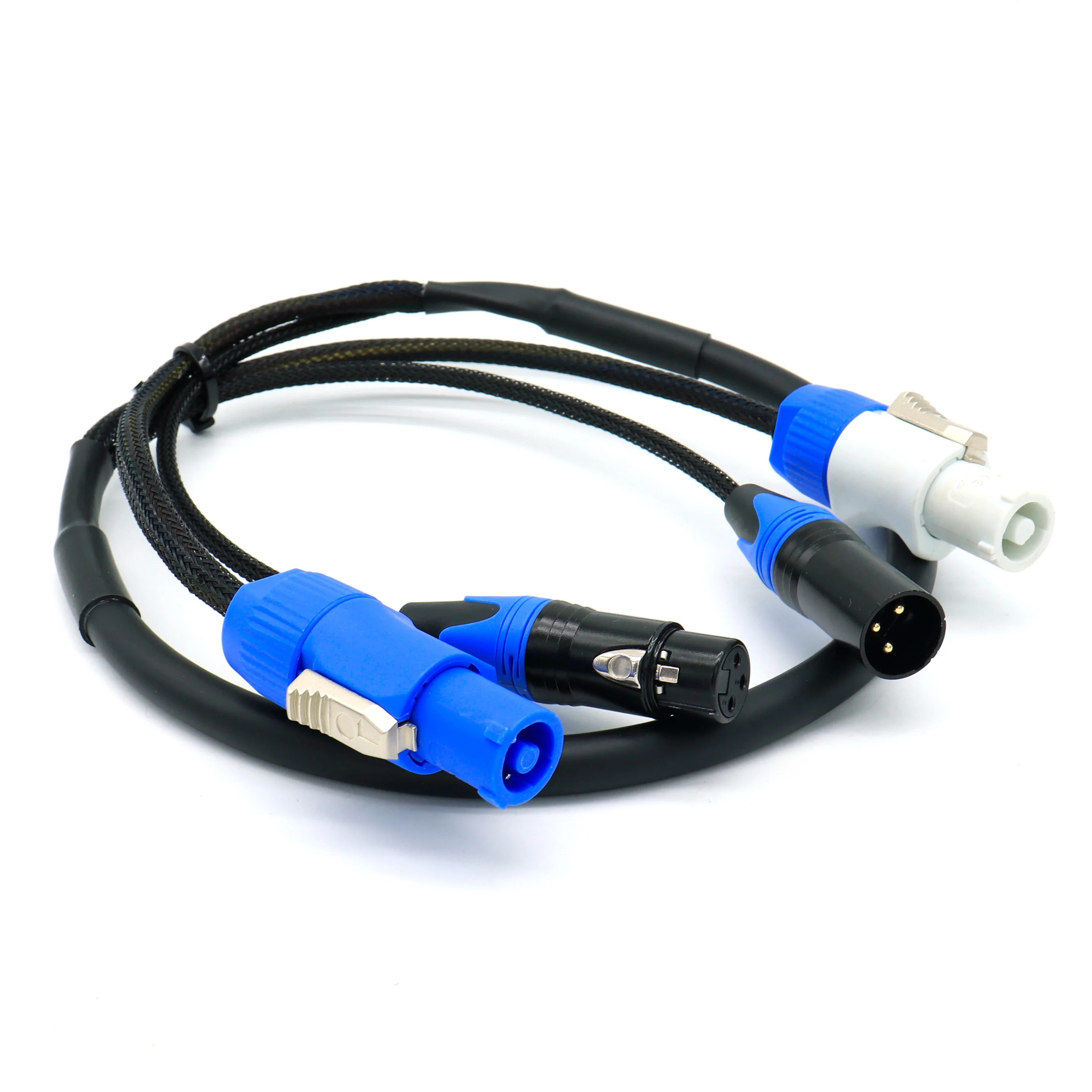 كابل كومبو مرن Powercon 1m 2m 3m 5m 1.5m XLR DMX512 كابل كومبي الطاقة 3x1.5mm2 لإضاءة المسرح برأس متحرك #5