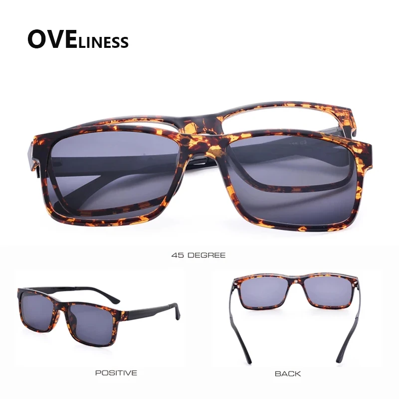 眼鏡ブランドデザイナー偏光マグネットクリップメガネフレーム男性女性近視処方メガネ光学サングラス眼鏡