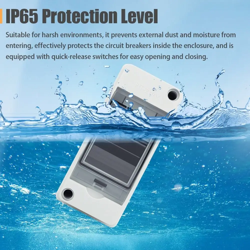 1Pcs HT-2 Waterproof Distribution Box IP65 Waterproof PC ABS Plastic Solar Junction Box Wire Grommet UV Protection Breaker Box