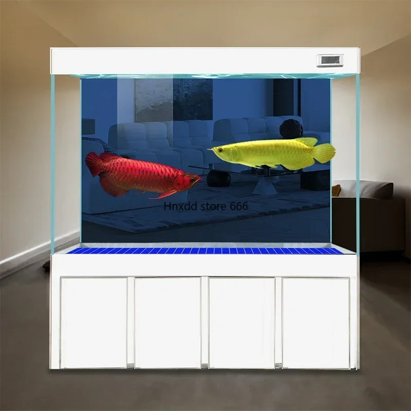 New Fish Tank Living Room Super White Glass Floor Ecological Change Water Dragon Fish Tank Aquarium Bottom Filter