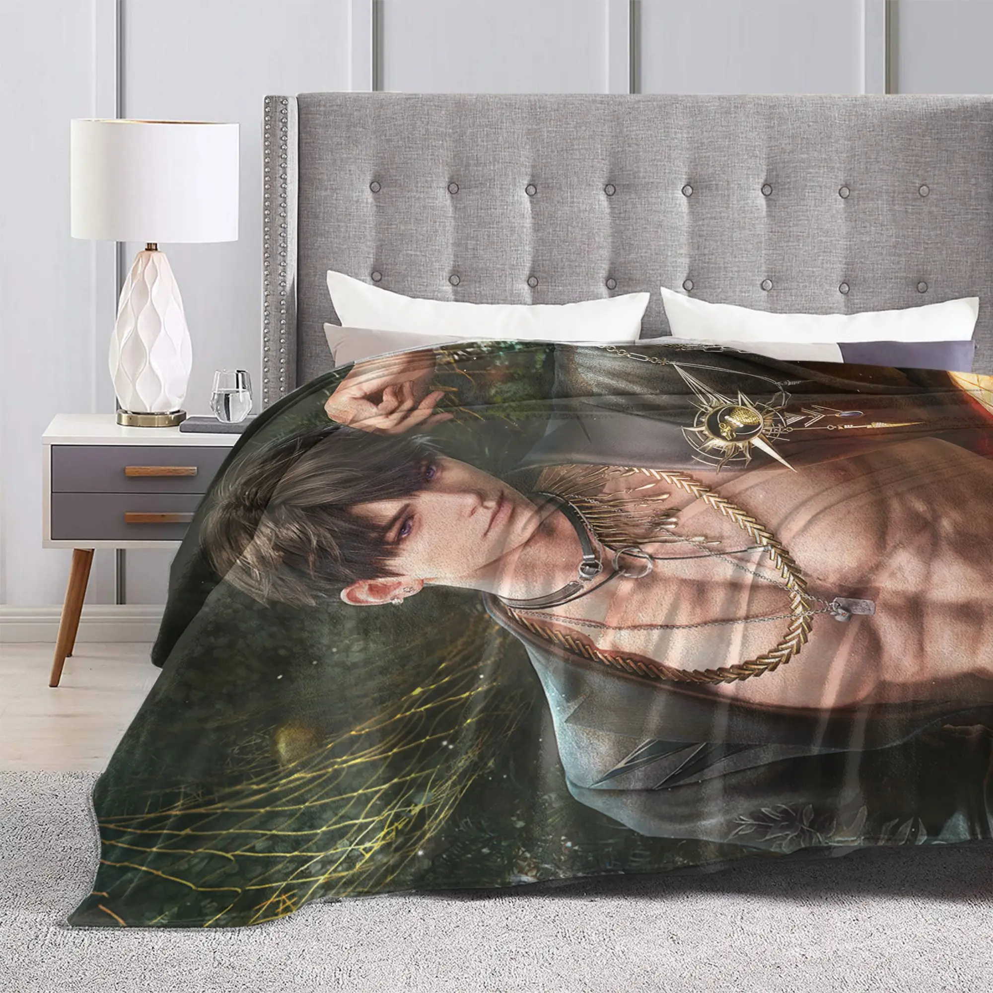 Game Love and Deepspace Knitted Blanket Fleece Xavier Zayne Sylus Super Warm Throw Blanket for Car Sofa Couch Bedroom Quilt