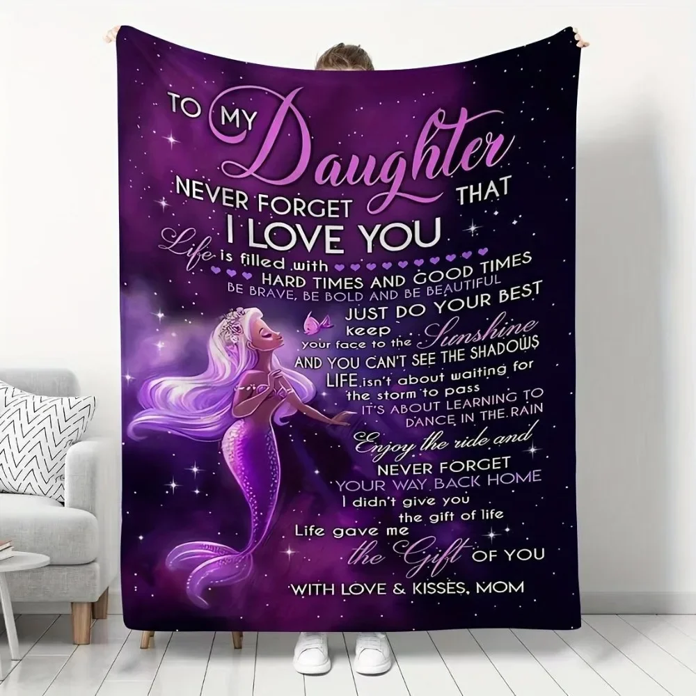 

Beautiful Mermaid Printed Blanket, Warm and Soft Blanket, Bedroom, Sofa Bed, Camping Blanket, Birthday Gift for My Daughter.
