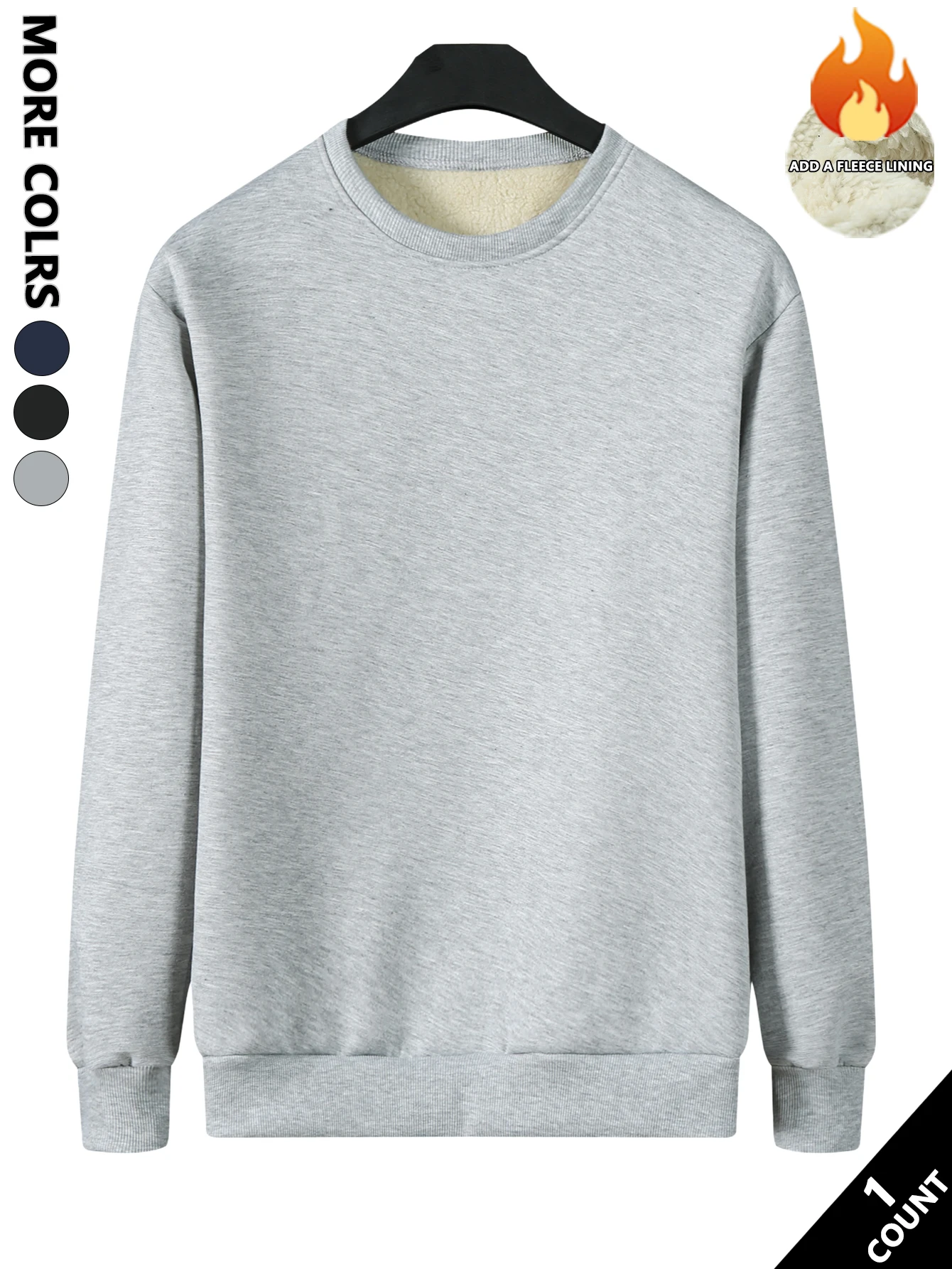 سويت شيرت رجالي عالي الجودة من صوف الخروف بلون سادة مع نسيج صوف ناعم ورقيق، مقاوم للبيلينغ، سهل العناية، مناسب للطبقات أو الارتداء بمفردها، مثالي لفصل الشتاء