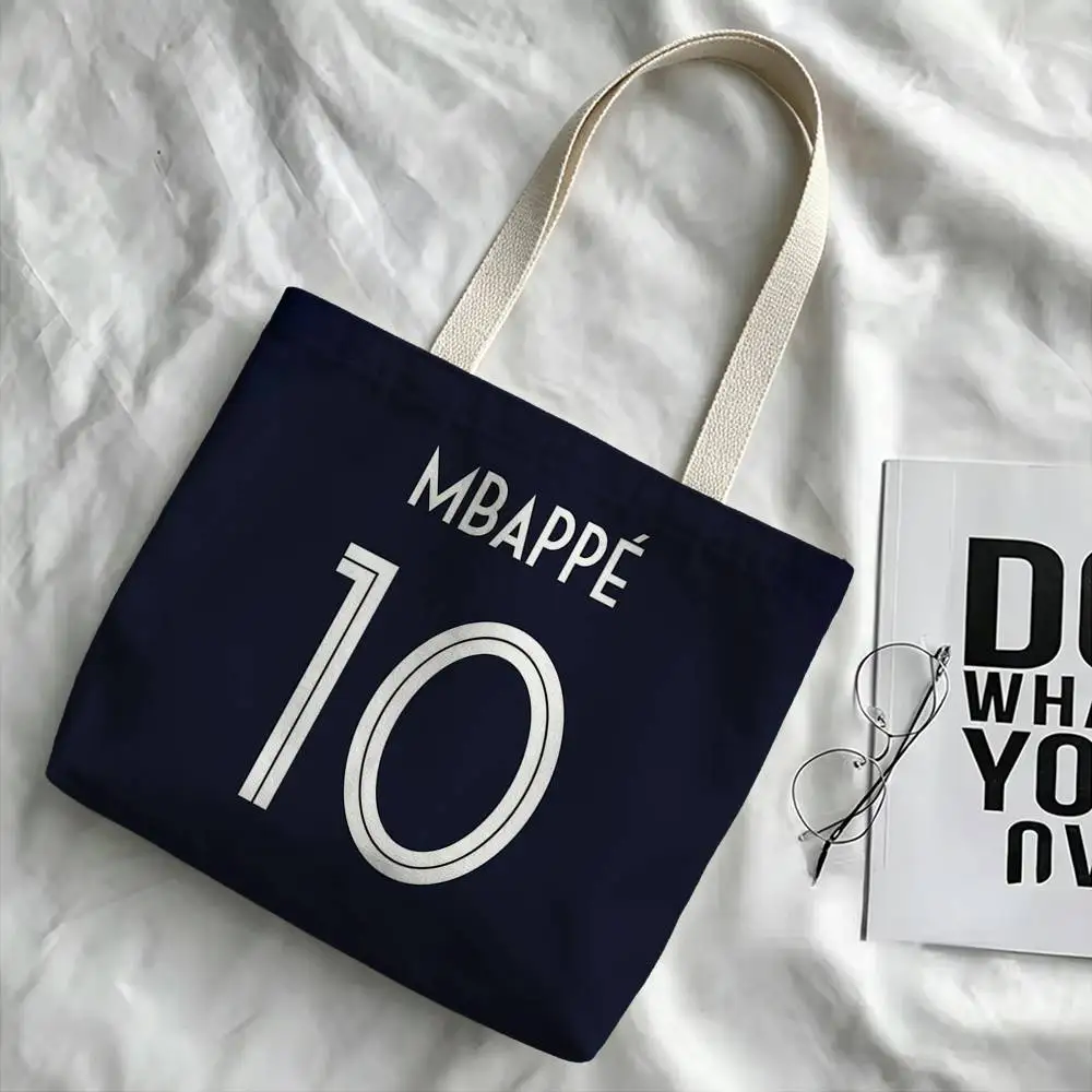 K-Kylian M-Mbappe France NO.10 7 Storage Bags Double-Sided Print Large Tote Bag Durable Beach Picnic Foldable Gift Eco