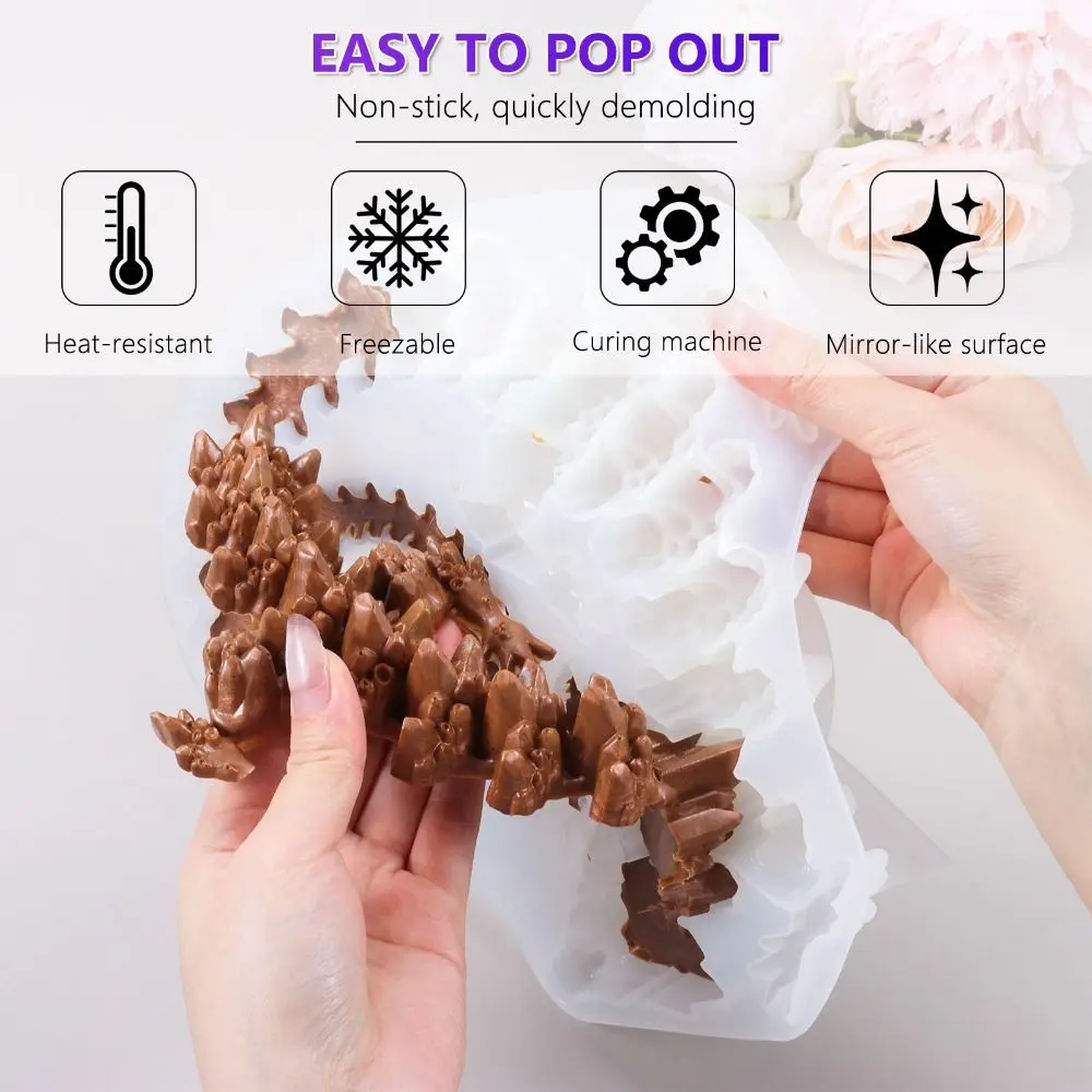 3D Dragon Silicone Molds Candle Soap Making Epoxy Resin Casting Resin Silicone Mold Dragon Resin Molds