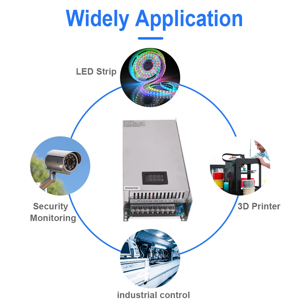 Digitaal display Verstelbare 1000W voeding 0-12V 15V 24V 27V 30V 36V 48V 60V 68V72V 85V 90V 100V 110V 150V 200V Ac naar Dc Smps