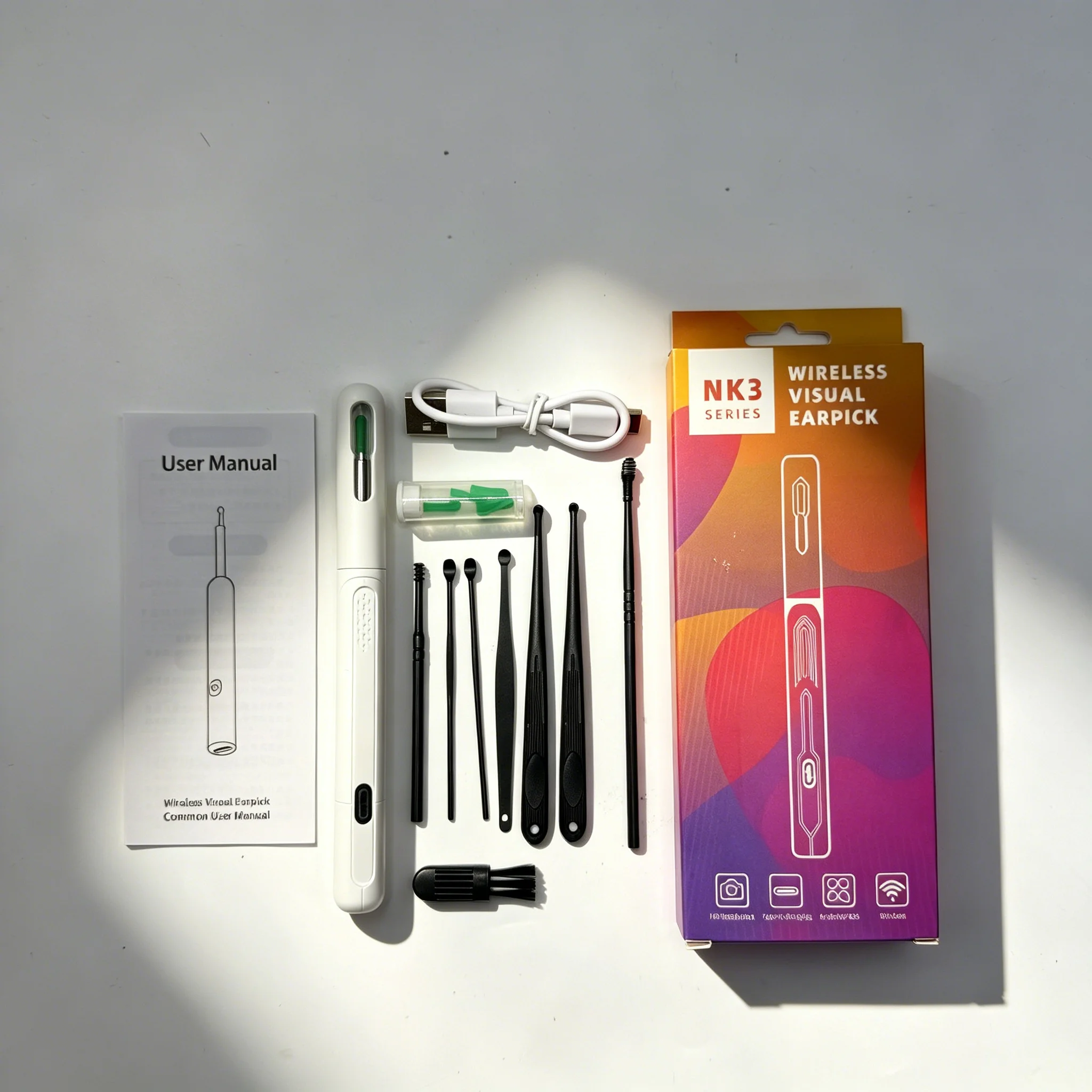 Wireless Ear Wax Cleaner with Camera Safe Earwax Removal Endoscope with Camera Luminous Otoscope Ear Cleaning Tools Ear Care