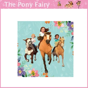 ديكور حفلة ركوب الكرتون الروح ، أدوات مائدة يمكن التخلص منها ، لوحة ورقية ، كوب ، كعكة توبر ، لوازم عيد ميلاد سعيد ، أطفال أعلى 8 حفلات مبيعات موضوع فتاة الحصان - No3