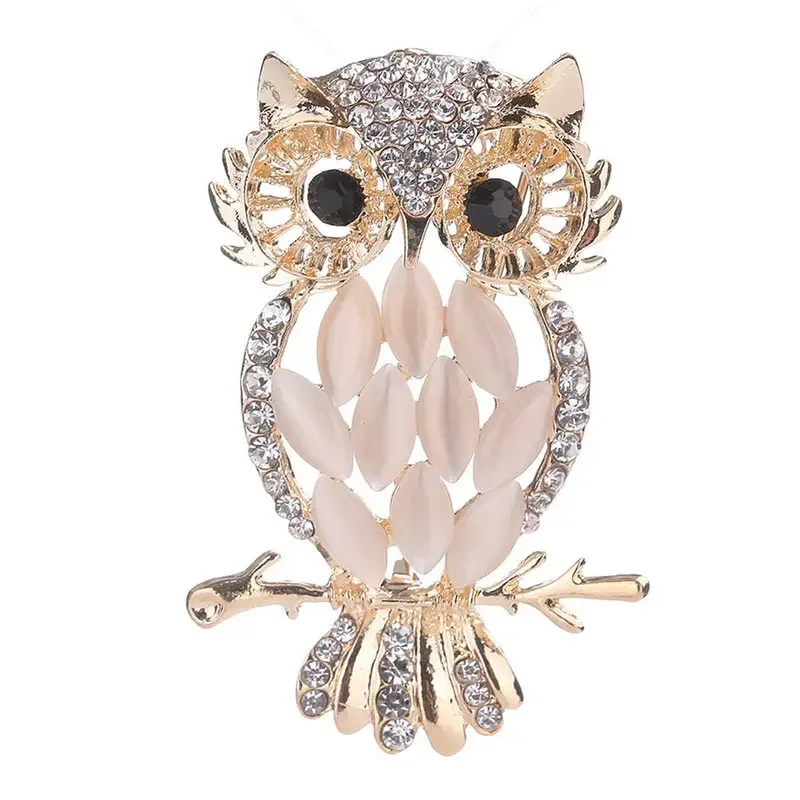 Fashion Cute Gem Owl Brooch Women\'s Clothing Dress Pin Trendy Jewelry Girl Gift