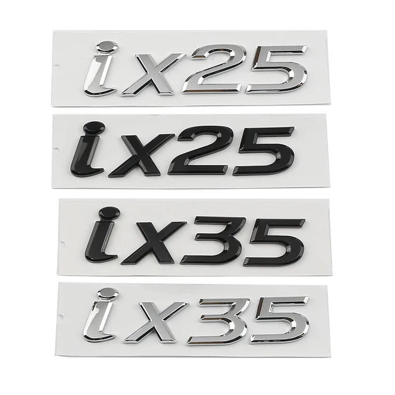 

3D ABS Black Chrome Logo ix35 Emblem Car Badge Trunk Letters Stikcer Accessories