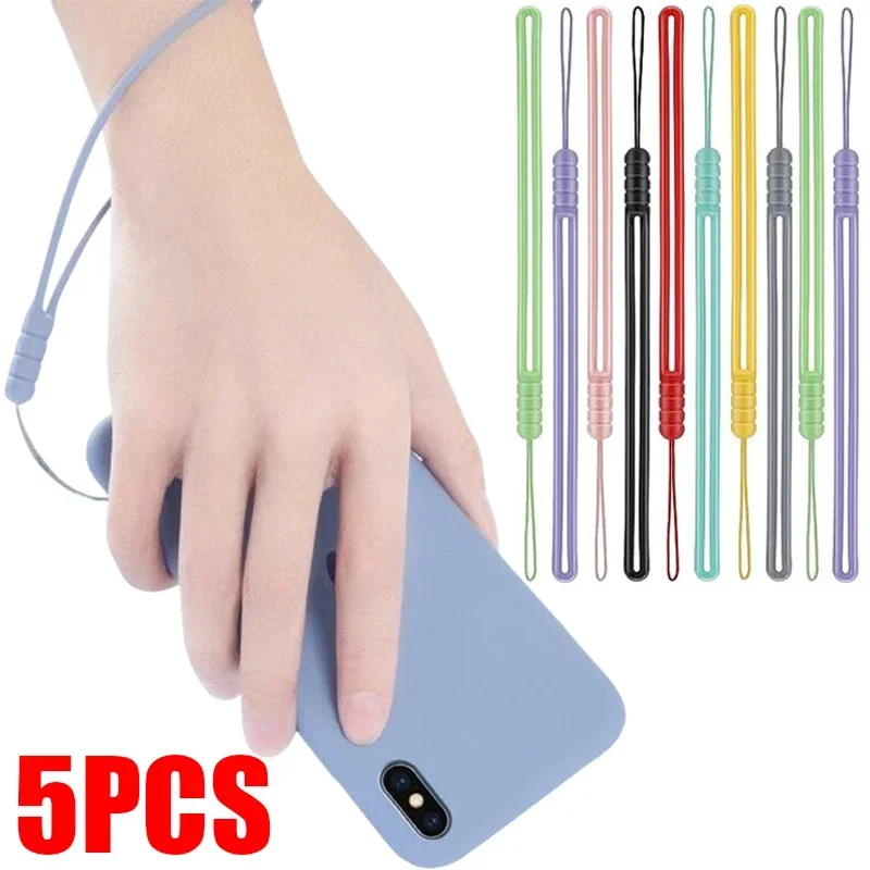 

Wrist Straps Hand Lanyard Silicone Charms for Mobile Phone Camera ID Card Chain Cute Lanyard Keychain Keycord Hanging Rope