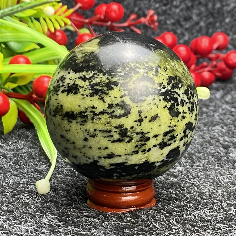 Imagem -03 - Tibetan Jade Medicine King Stone Crystal Energy Ball Magnetic Health Massage Gemstone Espécime Britânico Decoração para Casa Natural