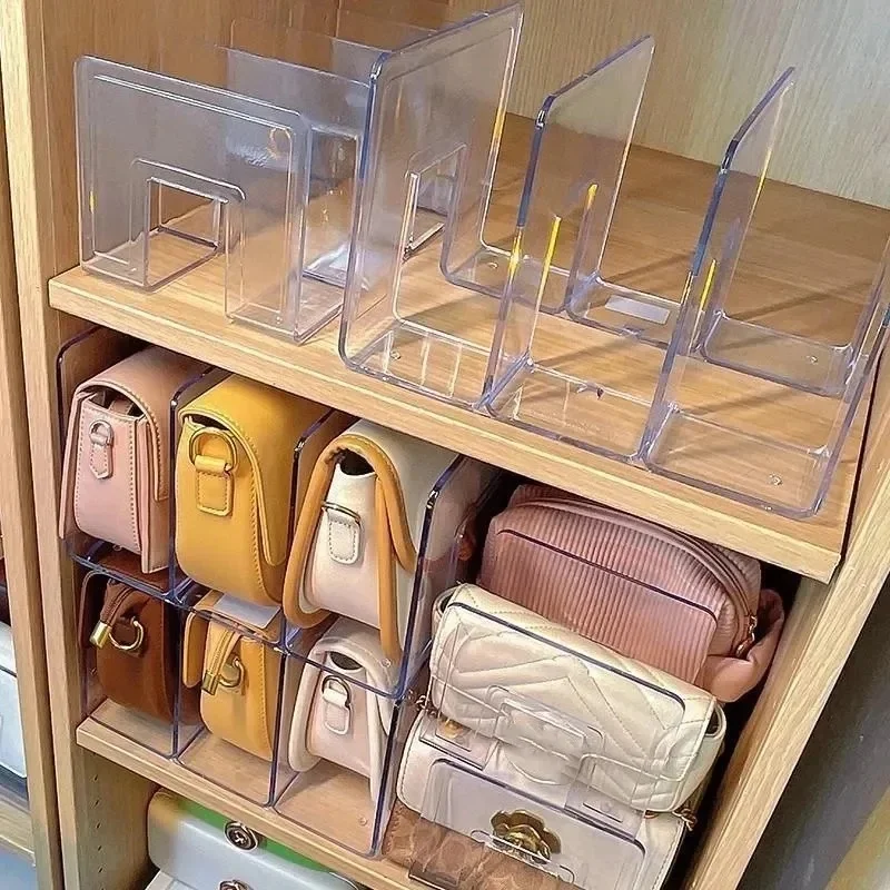 

1pcs Bag Storage Rack Acrylic Transparent Partition Deluxe Bag Organiser Wallet Bookcase Universal Storage Organisers