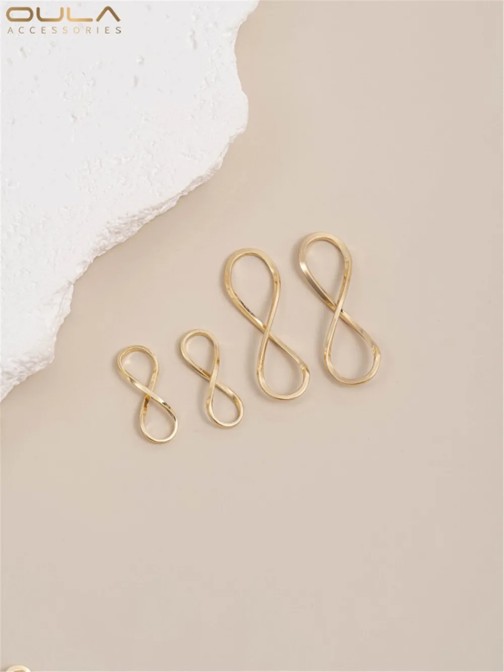 14K Bag Gold Figure-8 Accessories Connecting Piece Finishing Buckle Handmade Diy Bracelet Necklace Earrings Pendant Accessories