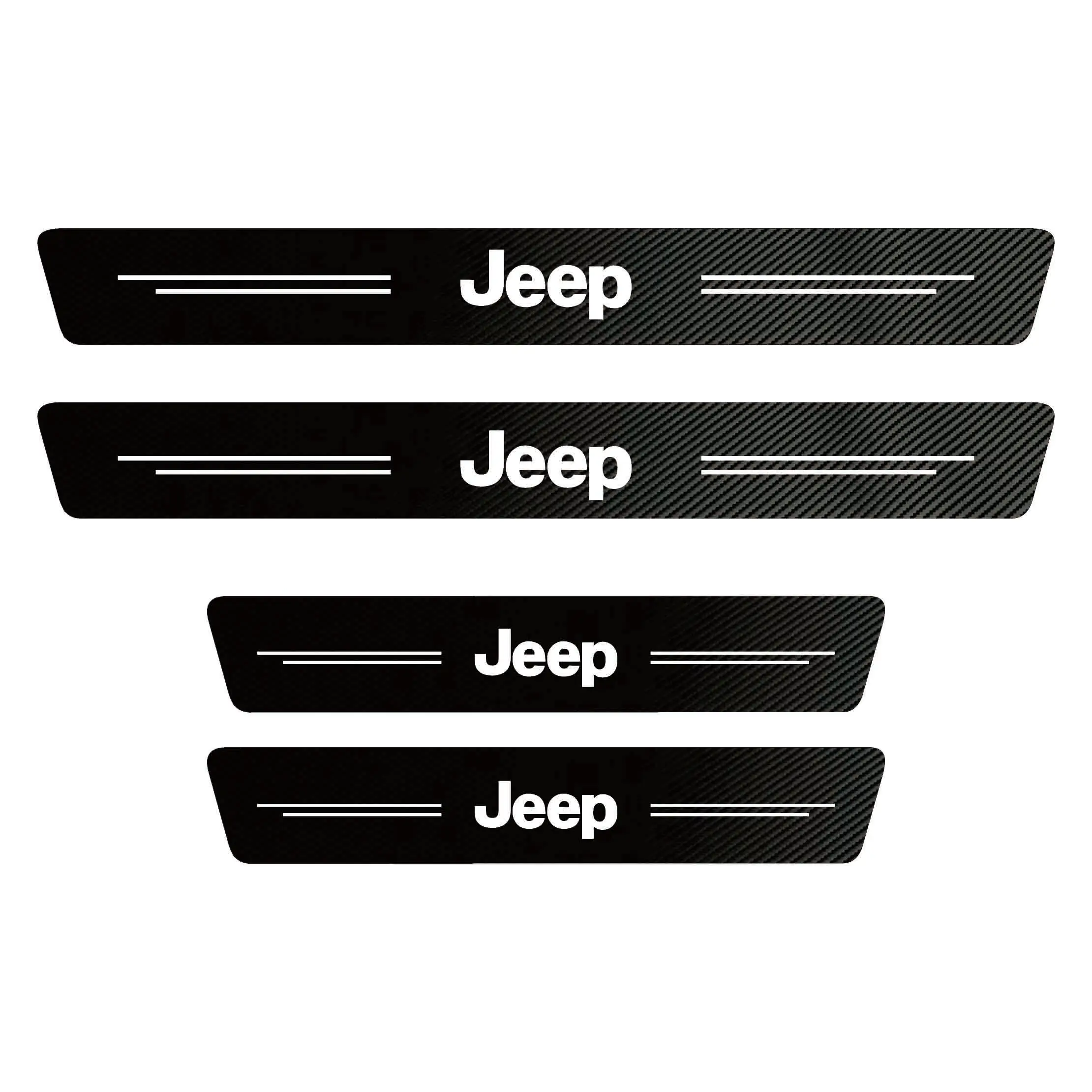 Car Door Sill Carbon Fiber Sticker Threshold Side Anti Scratch Waterproof Decal for Jeep Renegade Wrangler JL JK Gladiator Grand