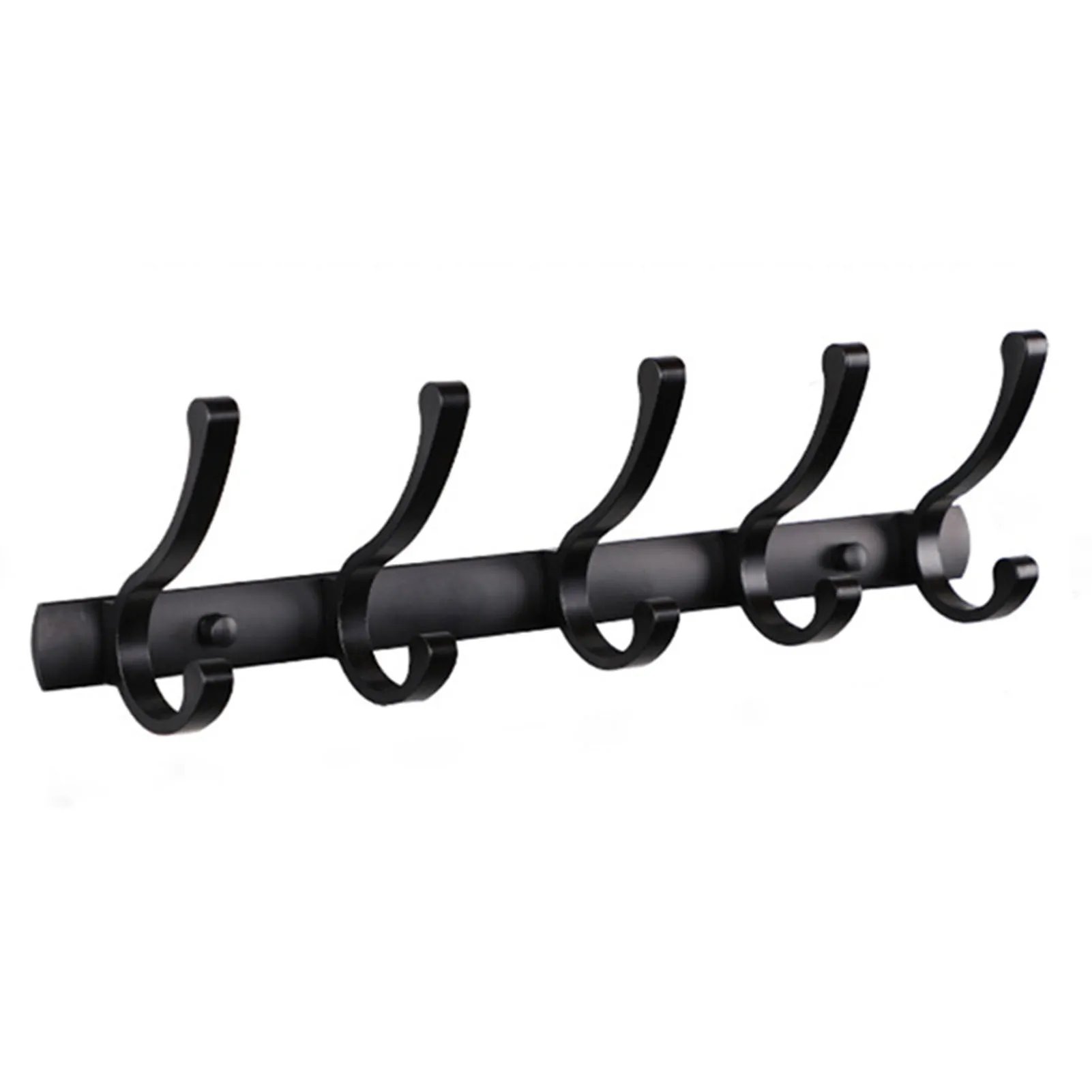 

Multifunctional Wall Mounted With Hooks Heavy Duty Coat Rack Bathroom Entryway Simple Storage Accessories Space Aluminum Black