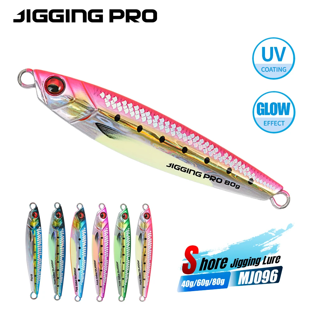 JIGGING PRO 3D-Druck Angelköder 40g 60g 80g Salzwasser Shore Casting Jigging Köder Langsam Metall Jig Seebarsch Hecht Forelle Köder