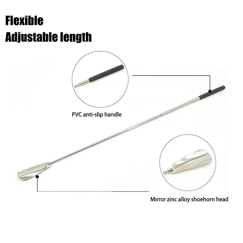 1PC Retractable Stainless Steel Elderly Shoe Puller Suitable For Both Men And Women Shoe Assistant DIY Accessories