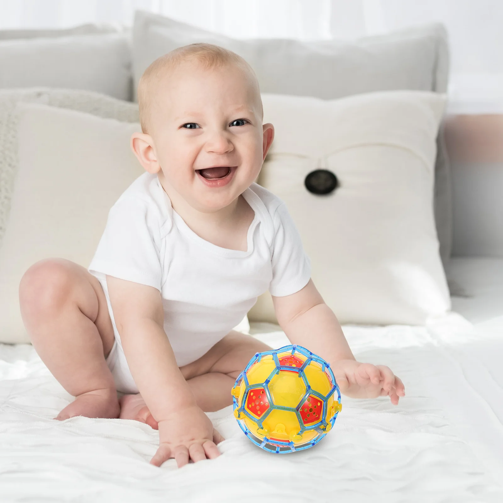 2 pezzi di musica luminosa palla da salto calcio rimbalzante elettrico per bambini palla da bambino lampeggiante calcio da salto con luce lampeggiante