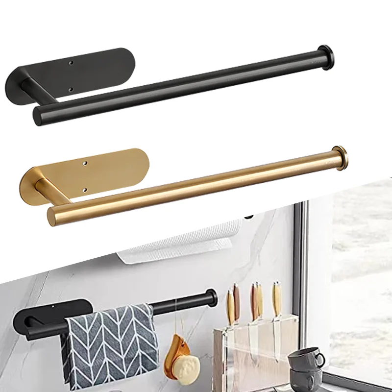 

Stainless Steel Toilet Roll Holder Kitchen Bathroom Roll Towel Rack Napkin Hanger Non Perforated Design For Easy Installation