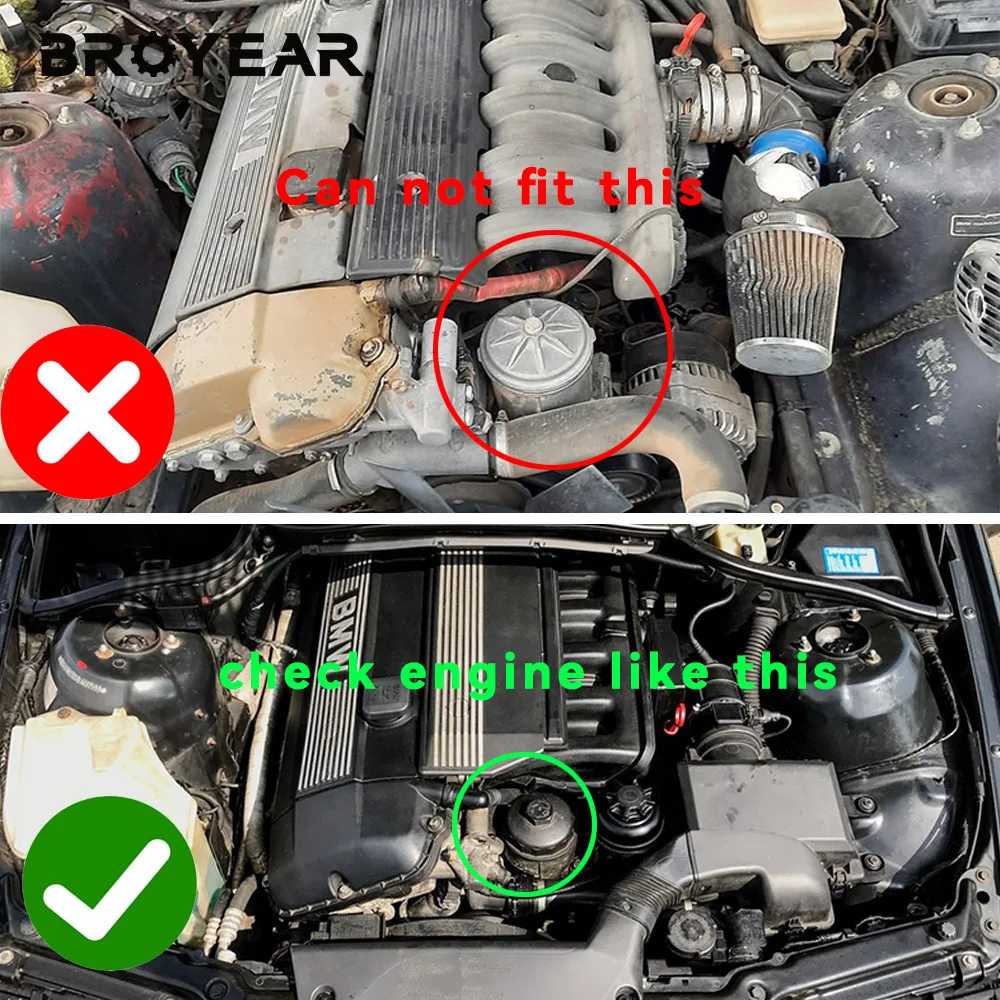 Broyear Engine Oil Cooler Adapter Oil Filter Cover Cap For BMW E46 E36 E39 E60 E61 323i 328i 325i 330i 525i 528i 530i M52 M54 - view 6