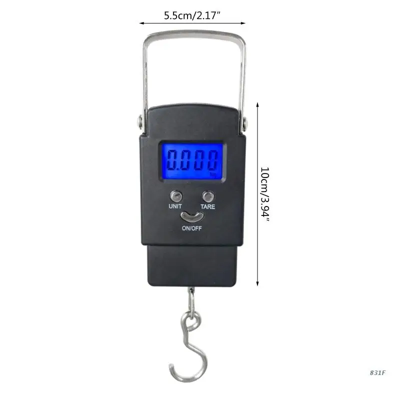 Portable Fishing Weighing Scale 110lb/50kg Weight Electronic Balance Digital Fish Hook Hanging Weigher Stainless Steel