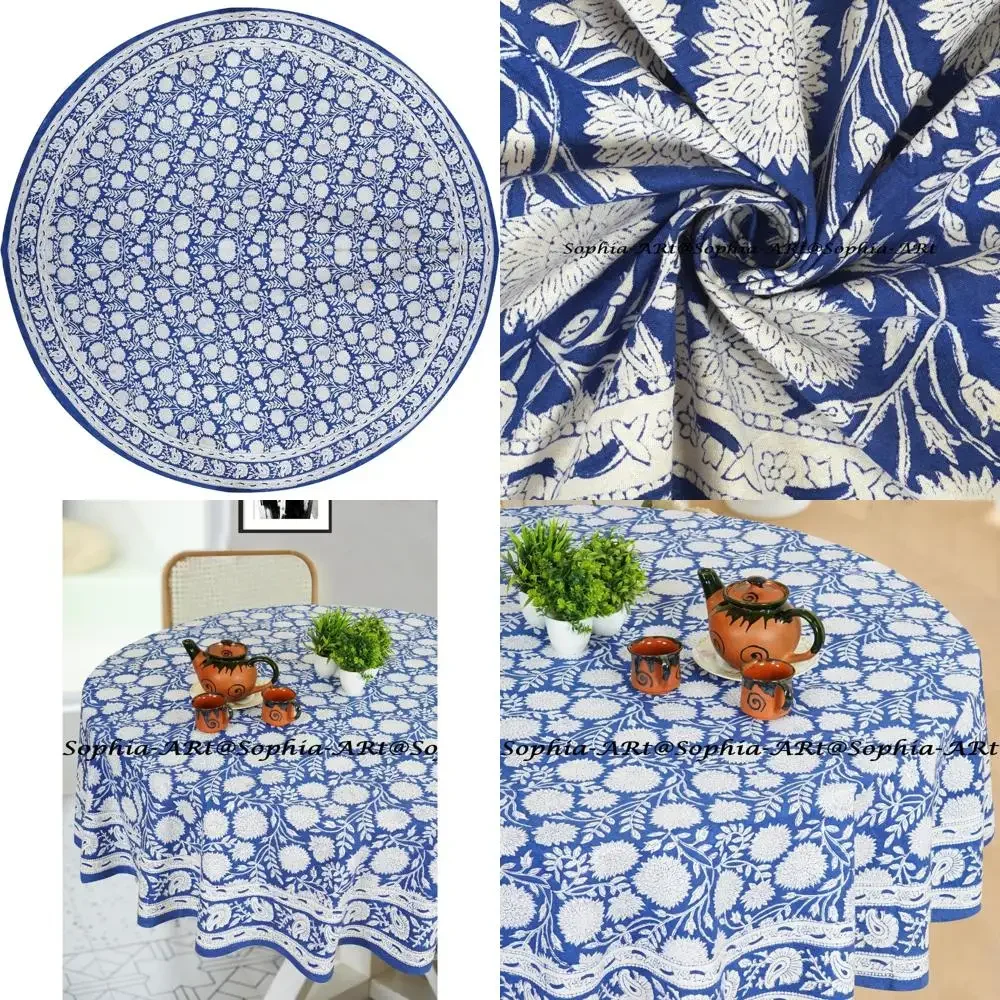 

4-местная уличная скатерть с хлопковым принтом, которую можно стирать для патио, кемпинга, праздничных вечеринок, подходит для использования в помещении и на кухне