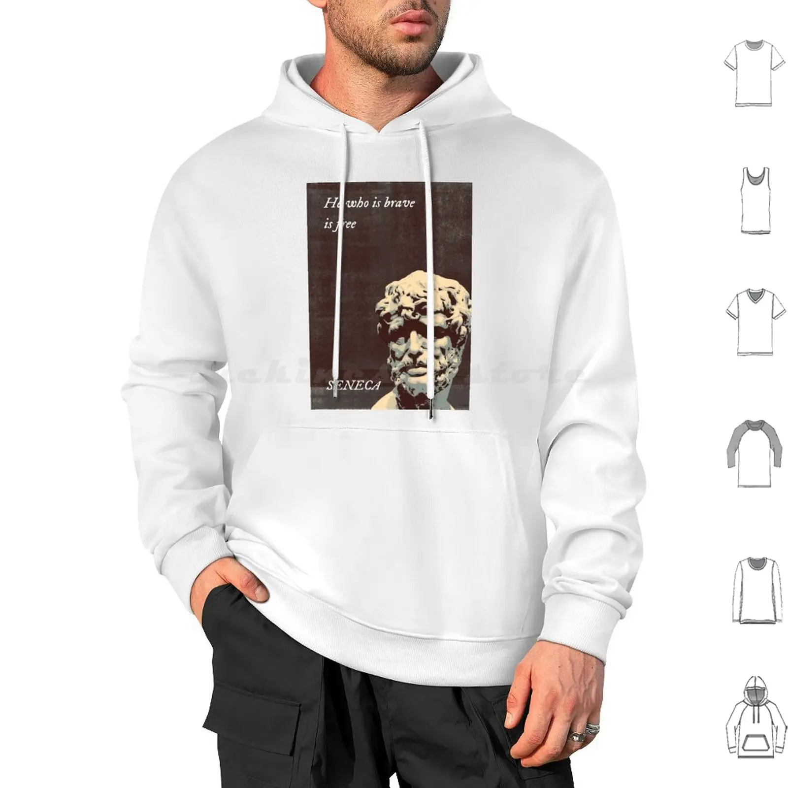 

Seneca-He Who Is Brave Is Free Hoodies Long Sleeve Stoic Stoicism Seneca Philosopher Philosophy Roman Brave Courageous