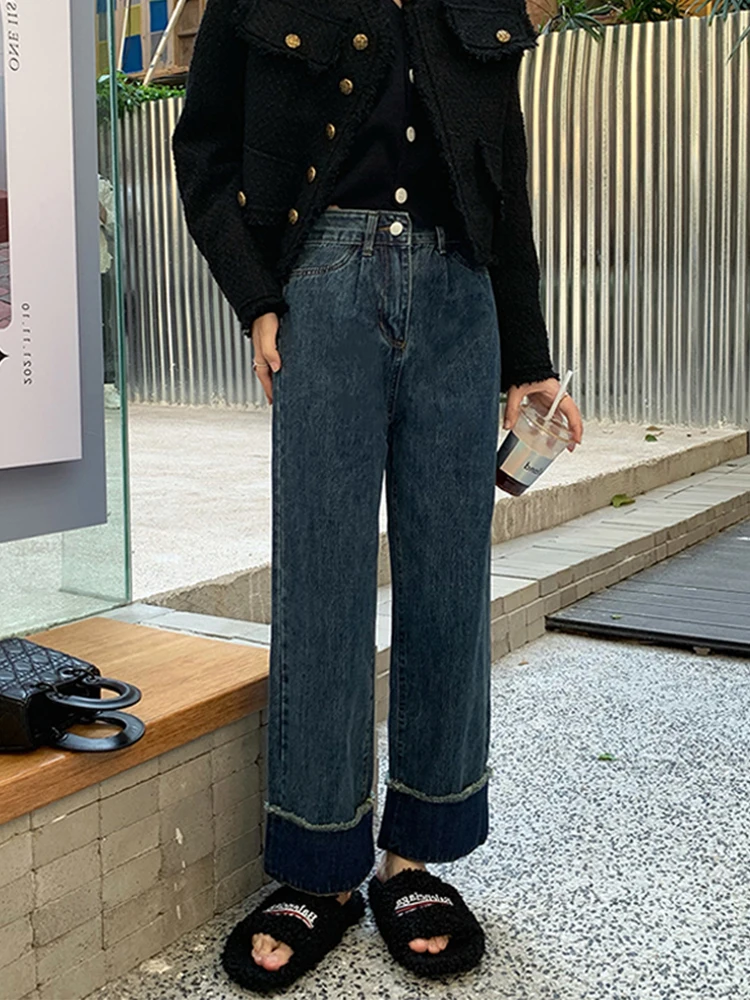 

Spring Autumn High Waist Pants Vintage Streetwear Y2k Wide Leg Jeans For Women Fashion Loose Denim Trousers Vaqueros E42