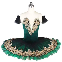 Robe tutu professionnelle verte pour enfants, robe de scène, Costume de spectacle, lac swan