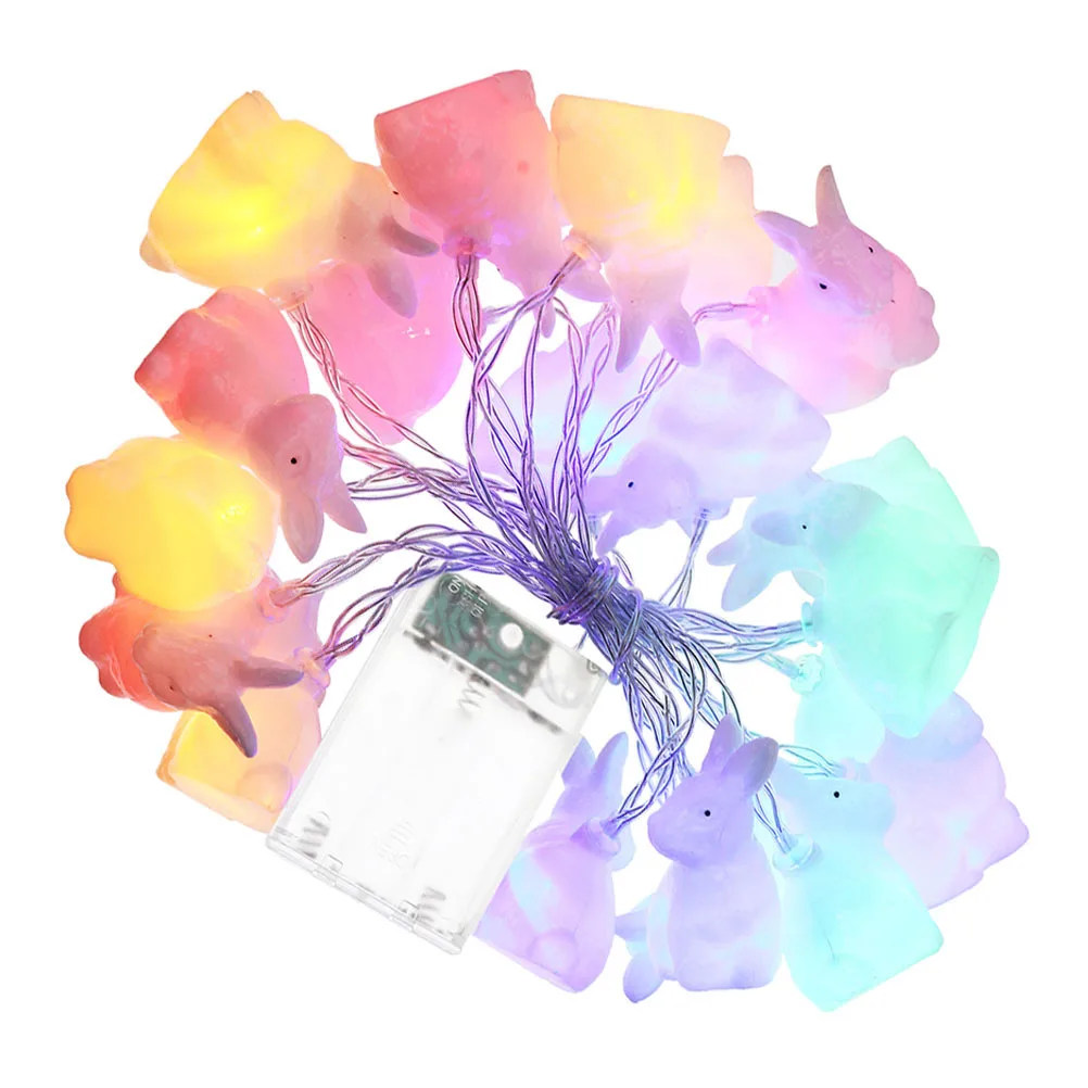 

1Pcs Small White Rabbit LED String Light Easter Party Decorative Lamp Warm Xmas Bedroom Hanging Light Festive String Lamps